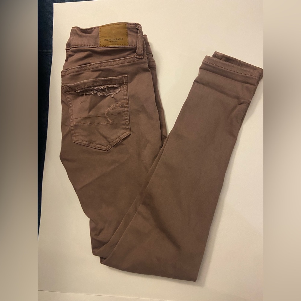 American Eagle Outfitters: Brown Super Stretch X Jeggings